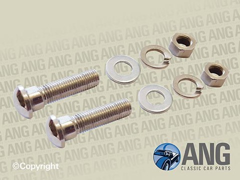 CHROME BUMPER FITTING BOLTS & NUTS x 2 ; MGA 1500, 1600, 1600 MkII