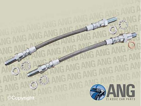 STAINLESS STEEL REAR BRAKE HOSES (2) ; TR4A