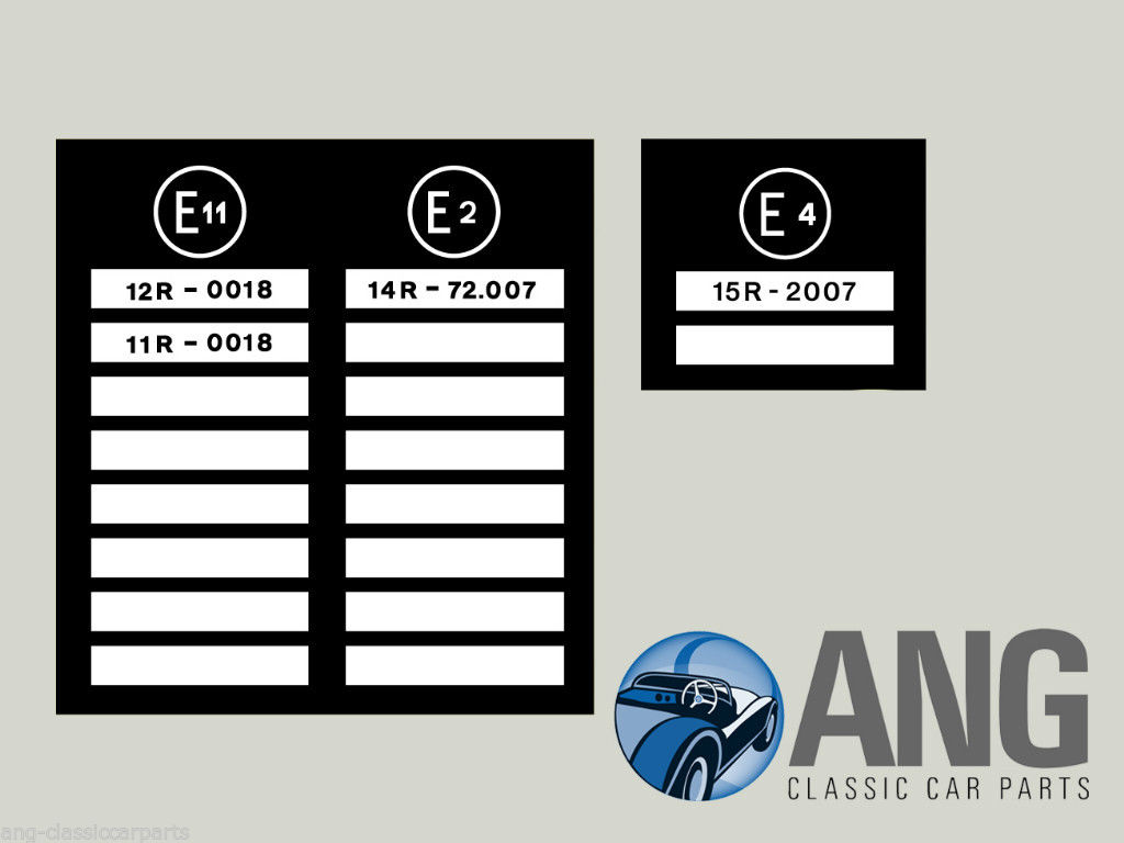 Bulkhead Vinyl E11 E4 Sticker Set Tr6 Cr Series Ang Classic Car Parts