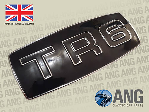 RADIATOR GRILLE BLACK ENAMELLED METAL BADGE ; TR6 &gt;10/73