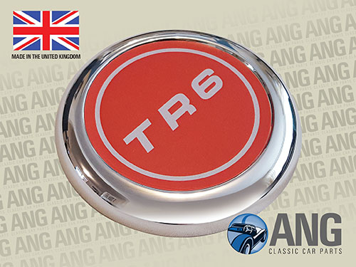 WHEEL CENTRE CHROME TRIM & BADGE ; TR6 (STEEL WHEELS)