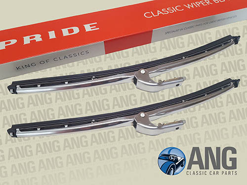 CHROME 10&quot; WINDSCREEN WIPER BLADES x 2 ; MGC ROADSTER