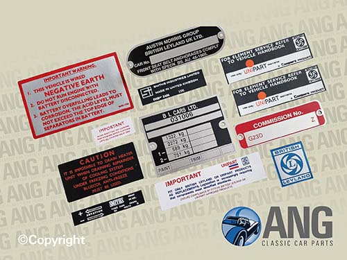 DECALS & LABELS KIT ; MGB-GT (1975-1980)