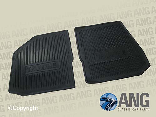 FOOT WELL RUBBER MATS (WITH TRIUMPH LOGO) ; GT6