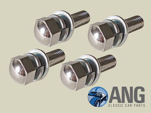 CHROME PLATED DASH CONSOLE BOLTS x 4 ; SPITFIRE